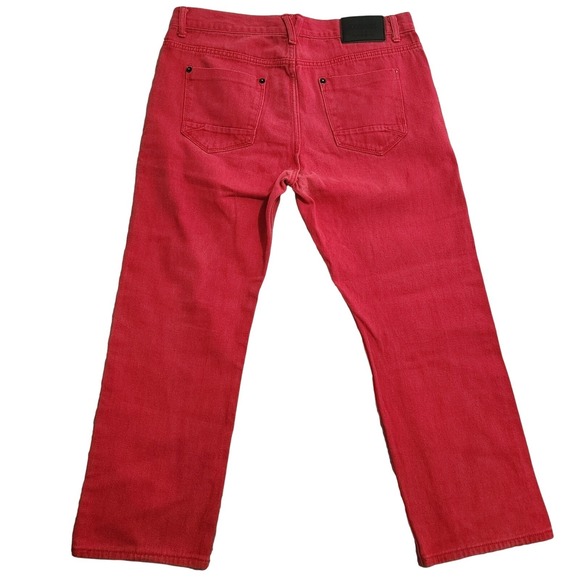 Southpole Jeans Mens 38X30 (Actual 38x28) Red Straight Cotton Y2K Flawed - Picture 3 of 14